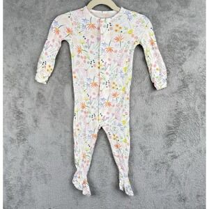 Magnetic Me Pajamas Baby Girl 9-12 Months Multicolor Floral 1 Piece Footed Logo